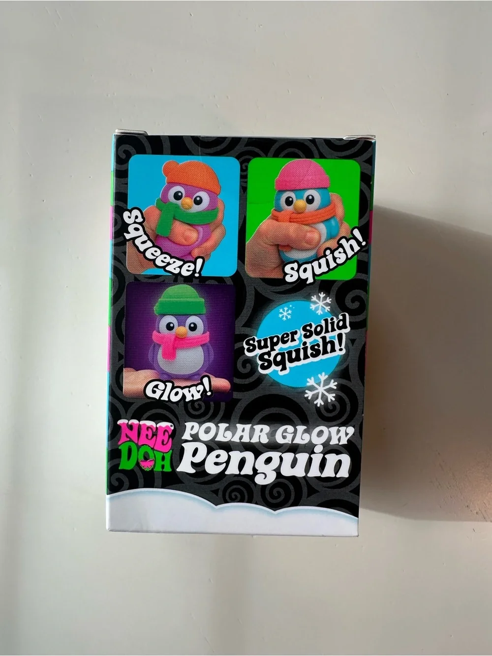 NeeDoh Polar Glow Penguin - Purple with green hat 🐧✨